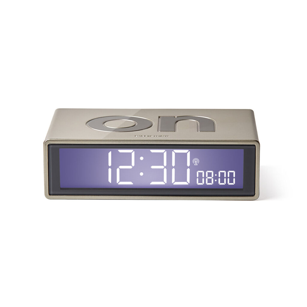 Lexon Flip + Reversible LCD alarm clock radiocontrolled clock